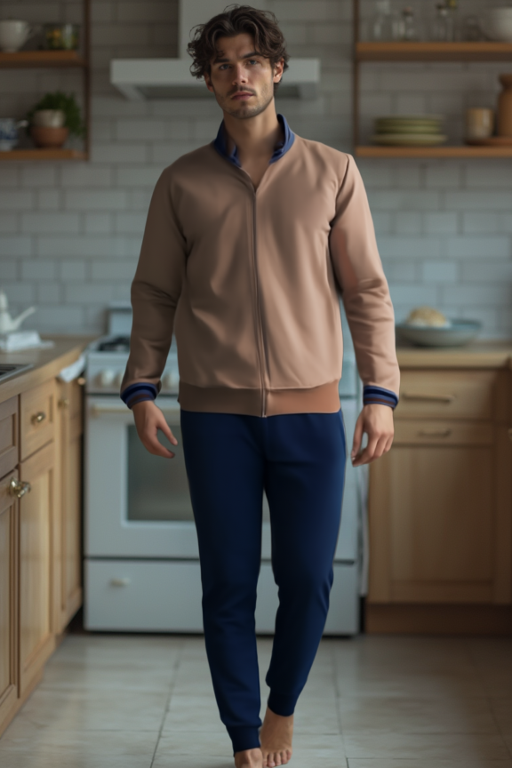 Sweatsuit in soft fleece with zip