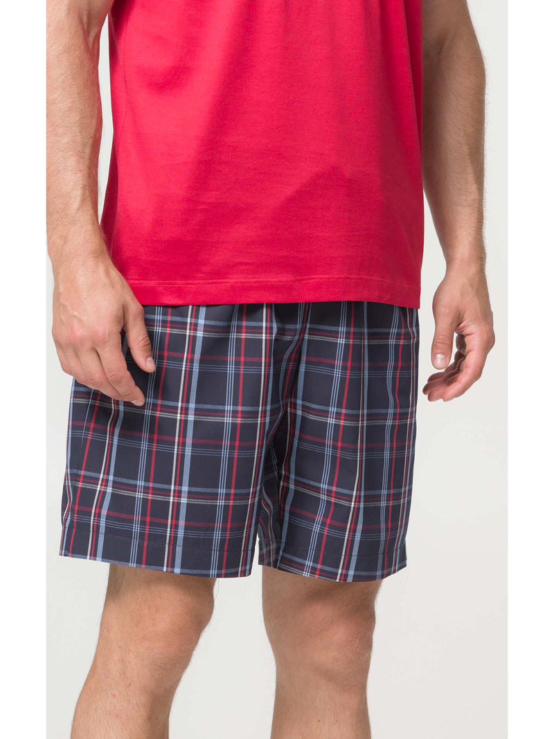 Pigiama corto serafino in popeline e luxury jersey