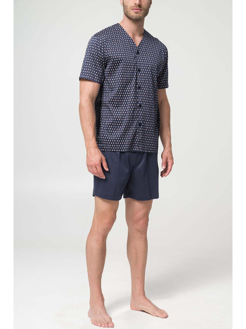 Short pajamas in silky mercerized cotton