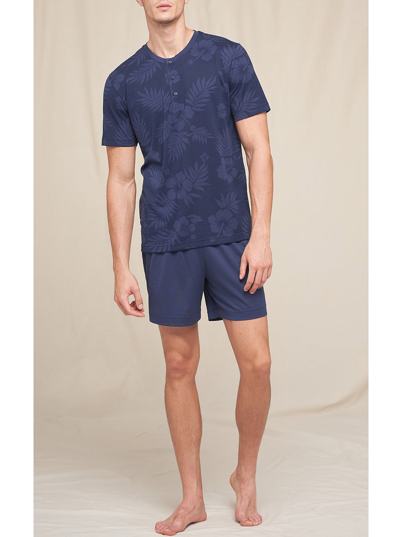 Short pyjamas in very light and fresh pure cotton jersey