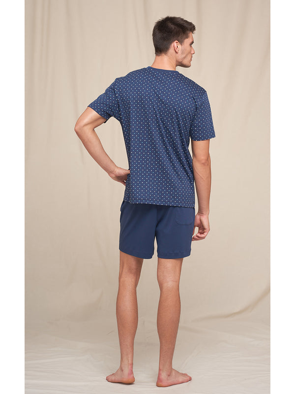 Short pyjamas in light printed pure cotton interlock