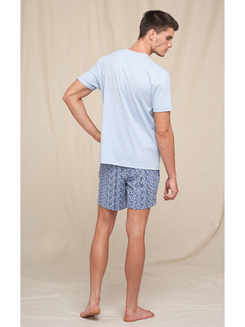 Short pyjamas in light pure cotton jersey