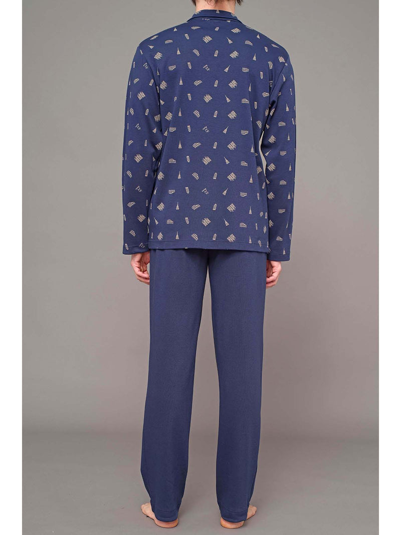 Open pyjamas in pure cotton printed interlock