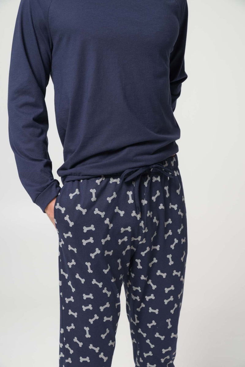Pigiama girocollo in traspirante jersey di puro cotone s/z