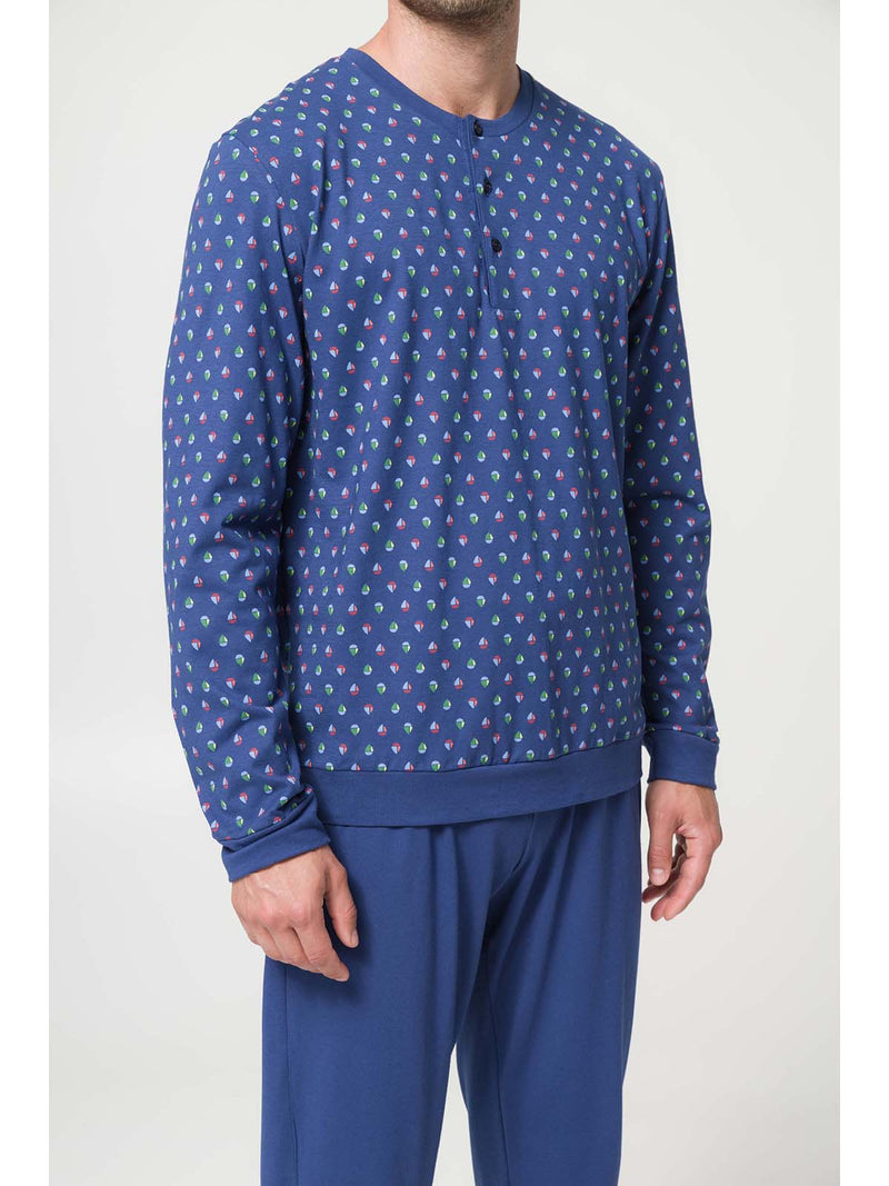 BREATHABLE PURE COTTON JERSEY SERAFINO PAJAMAS S/Z