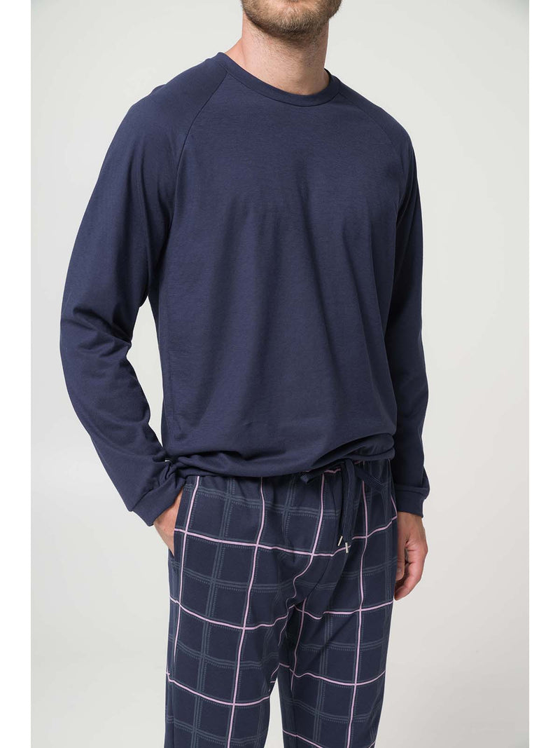 Pigiama girocollo in traspirante jersey di puro cotone s/z