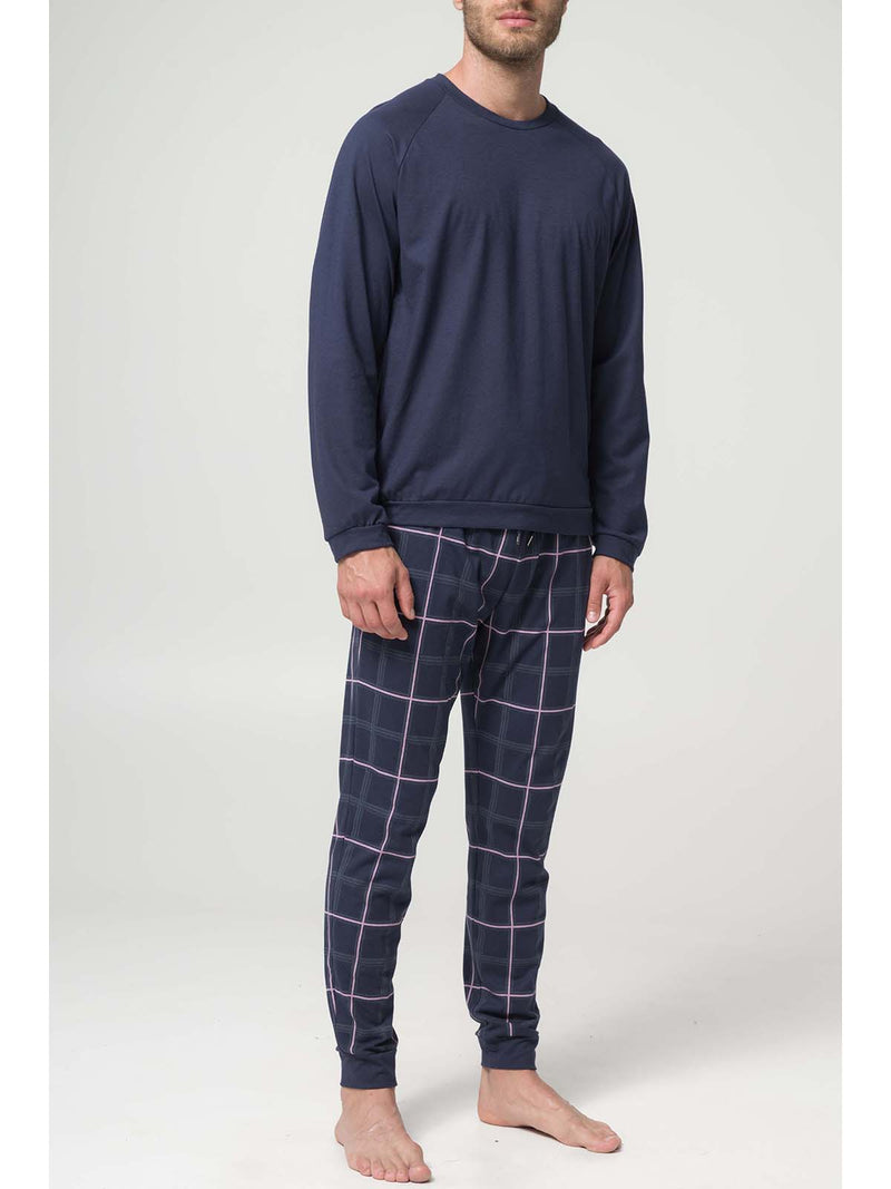 Pigiama girocollo in traspirante jersey di puro cotone s/z