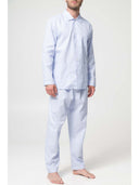 Pigiama aperto in 100% popeline Azzurro Julipet