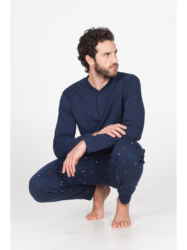 PAJAMAS WITH POCKETS IN SOFT PURE COTTON INTERLOCK