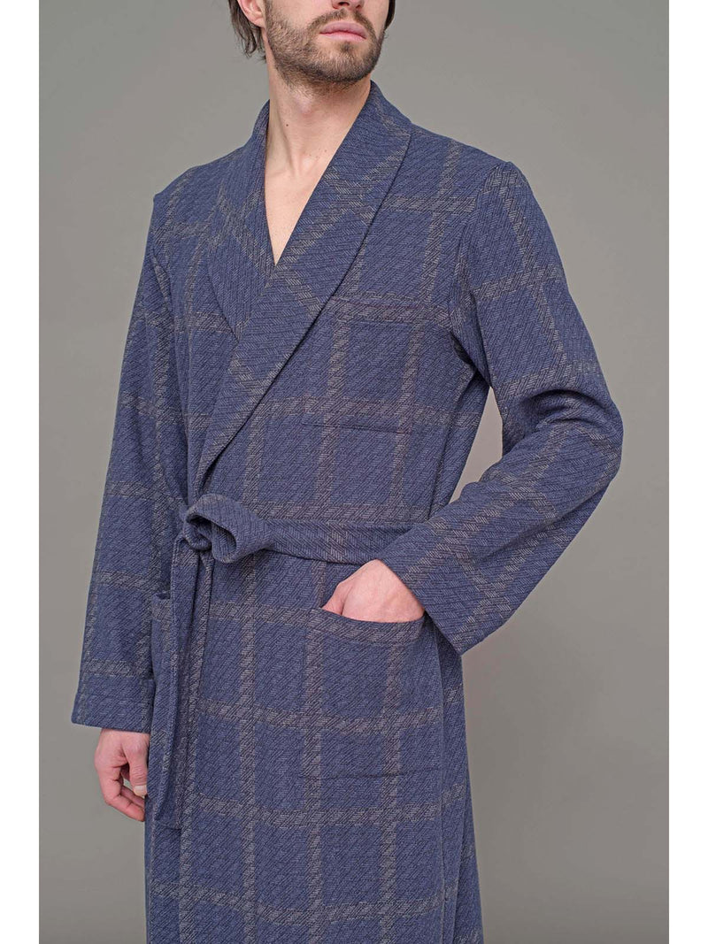Patterned shawl dressing gown