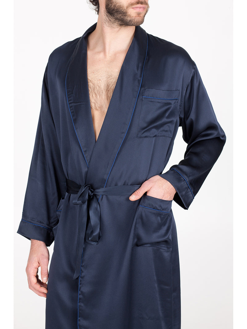 Pure silk luxury dressing gown