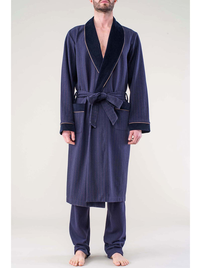 Dressing gown with velvet and satin