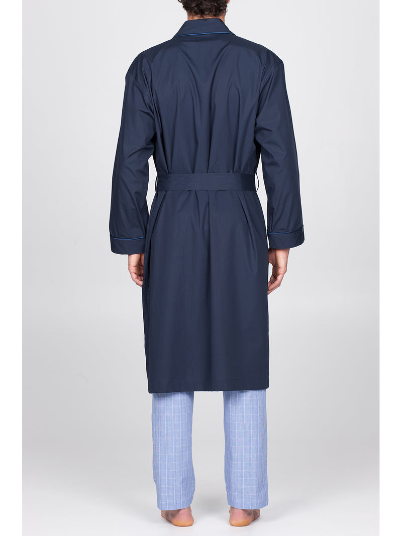 Dressing gown in refined pure cotton poplin