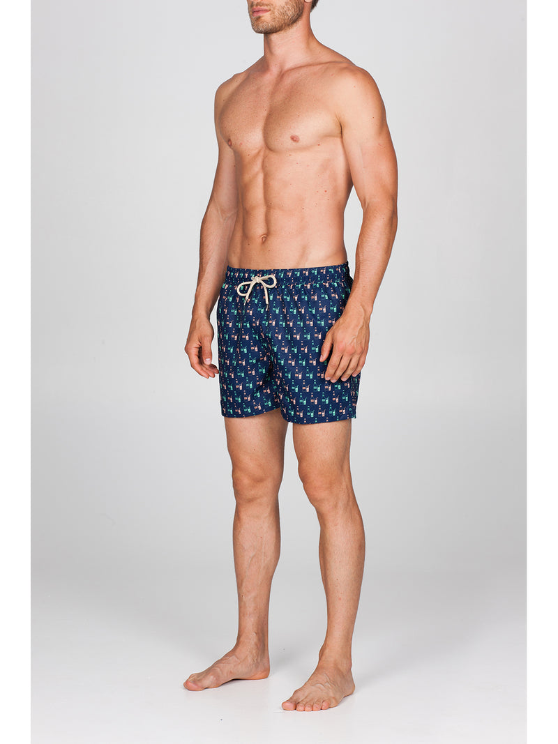 Beachwear boxer shorts in lightweight microfibre canvas