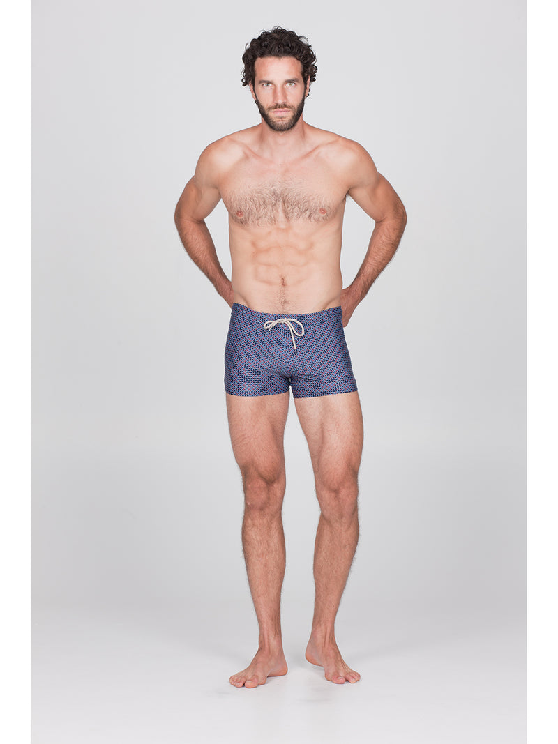 Micro-patterned slim-fit beachwear boxer shorts