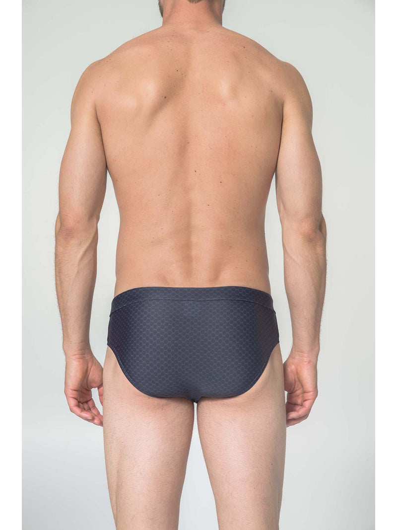 Beach briefs in patterned fabric