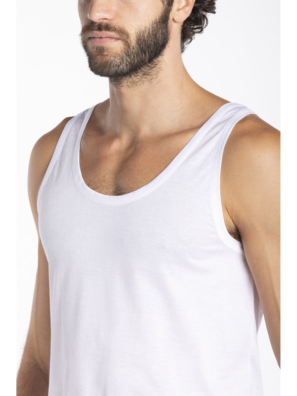 Tank top in pure mercerised cotton jersey
