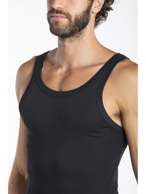 Tank top in stretch cotton jersey, modern and comfortable cut