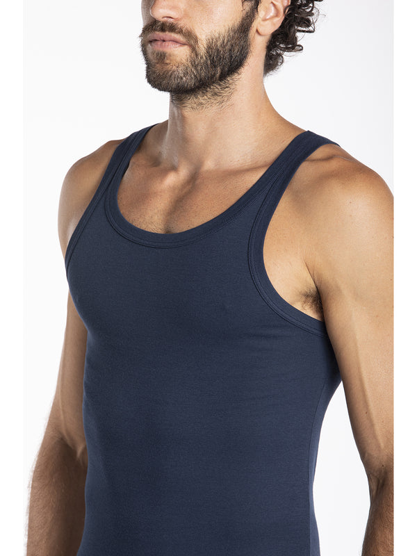 Tank top in stretch cotton jersey, modern and comfortable cut