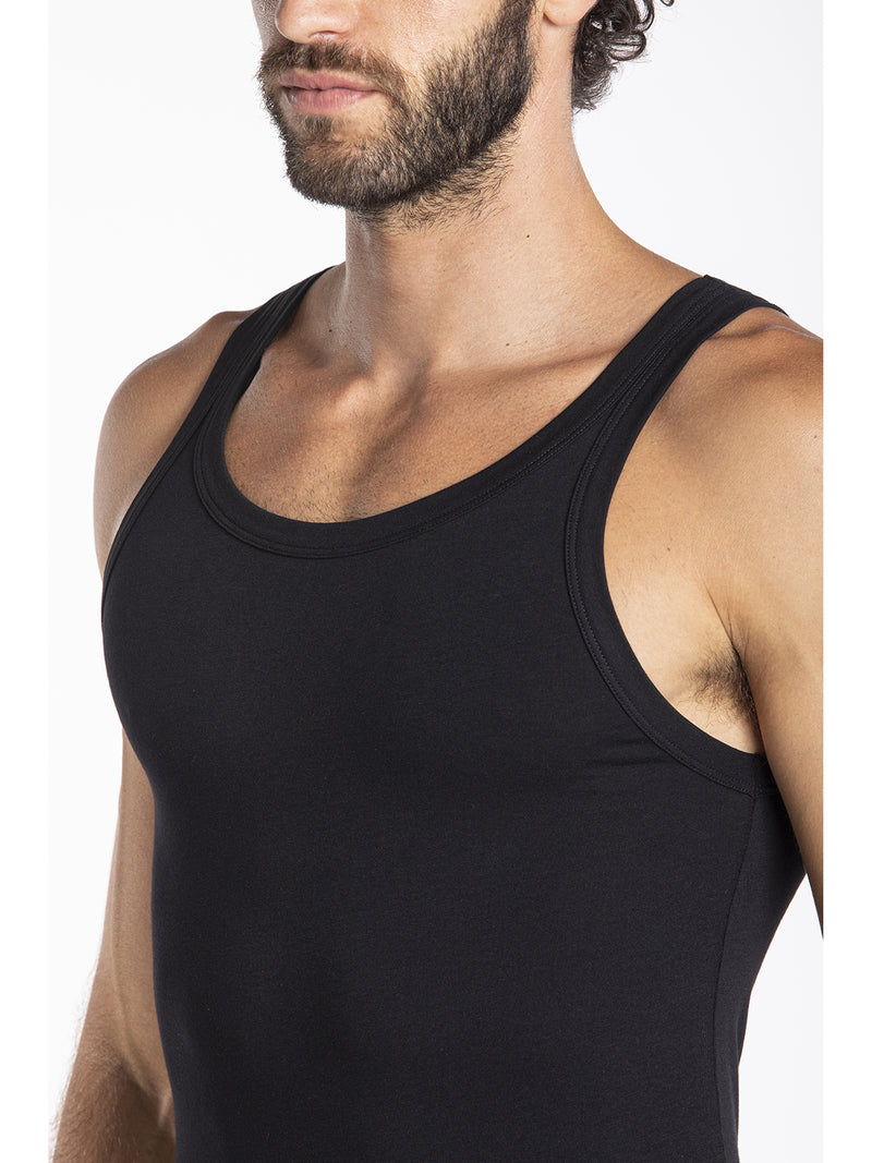 Tank top in stretch cotton jersey