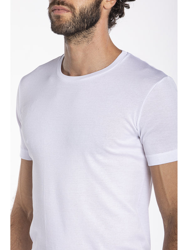 Crew-neck T-shirt in pure cotton Filoscozia® mercerised and wire-gassed