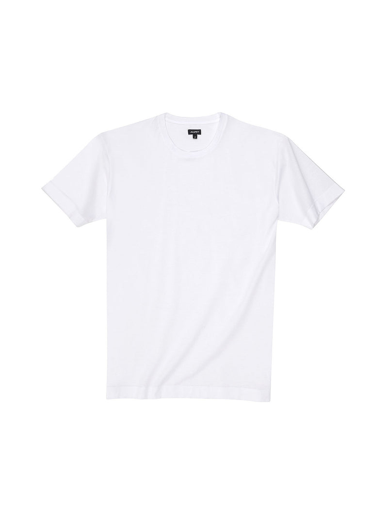 Crew-neck T-shirt in pure cotton mercerised and gassed