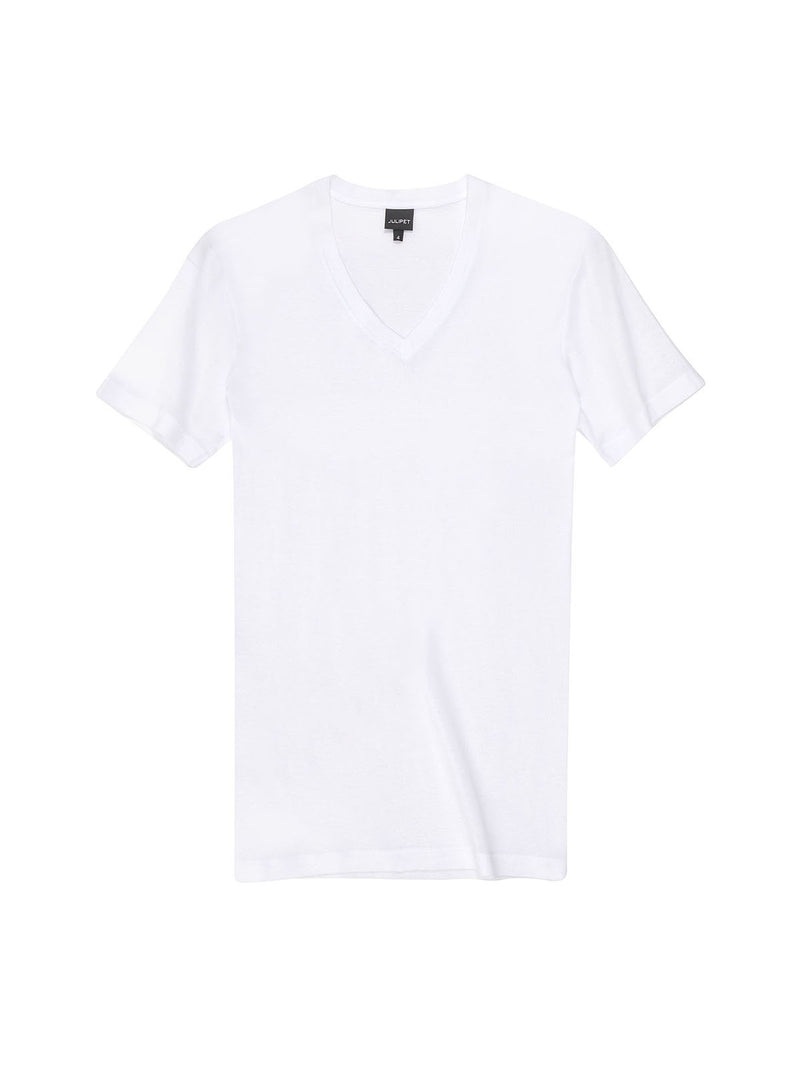 V-neck T-shirt in pure cotton Filoscozia® mercerised and wire-gassed