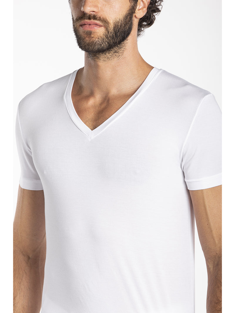 V-neck T-shirt in modal jersey