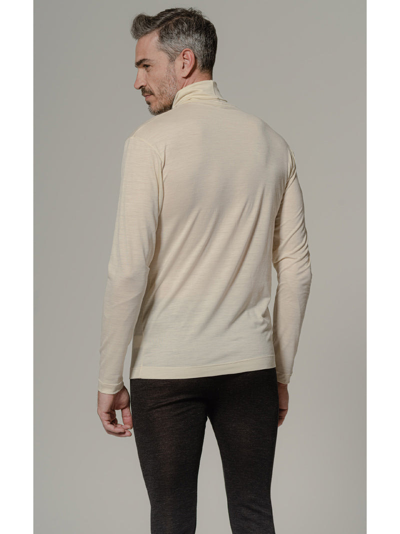 Turtleneck t-shirt in pure Merino wool