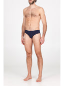 Slip comfort in cotone bielastico stampato Blu Julipet