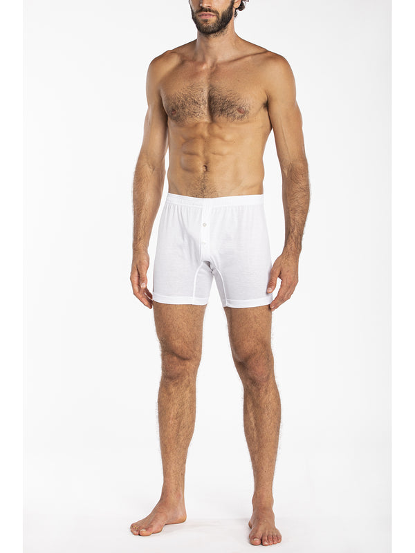 Boxer shorts in pure mercerised and gassed cotton jersey