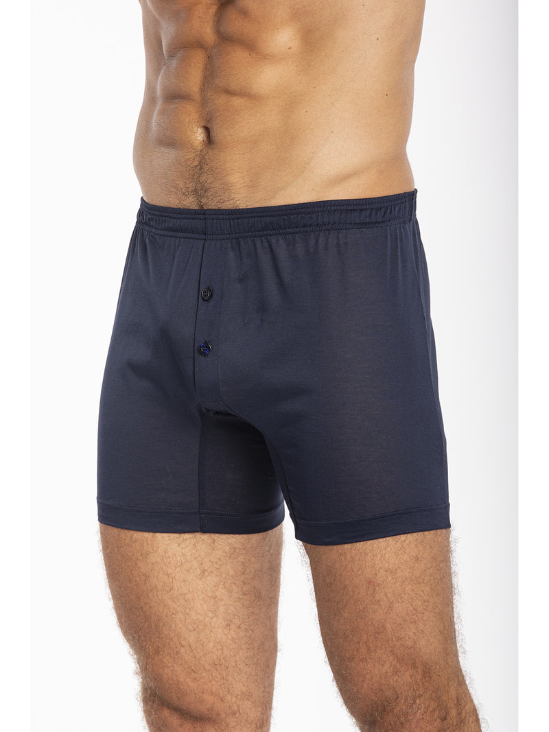 Boxer shorts in pure mercerised and gassed cotton jersey