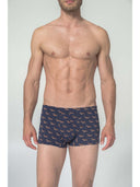 Boxer in cotone bielastico stampato Blu Julipet