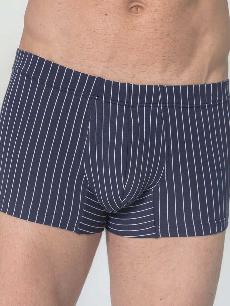 Printed bi-elastic cotton boxer shorts